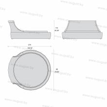 Круглая кровать с мягким изголовьем ARL-0003 "August Coliseo"