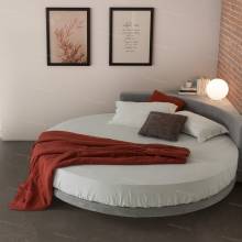 Круглая кровать с мягким изголовьем ARL-0004 "August Skyline"