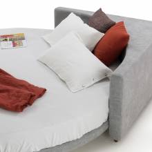 Круглая кровать с мягким изголовьем ARL-0004 "August Skyline"