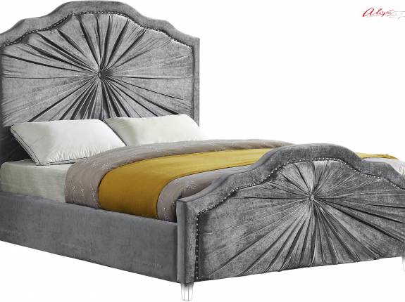 Кровать с мягким изголовьем AL-0096 "August Pretoria" grey