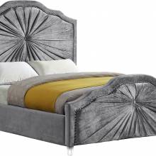 Кровать с мягким изголовьем AL-0096 "August Pretoria" grey