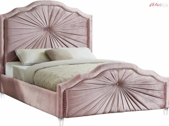 Кровать с мягким изголовьем AL-0096 "August Pretoria" pink