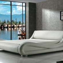 Кровать с мягким изголовьем AL-0053 "August Ferrari" white