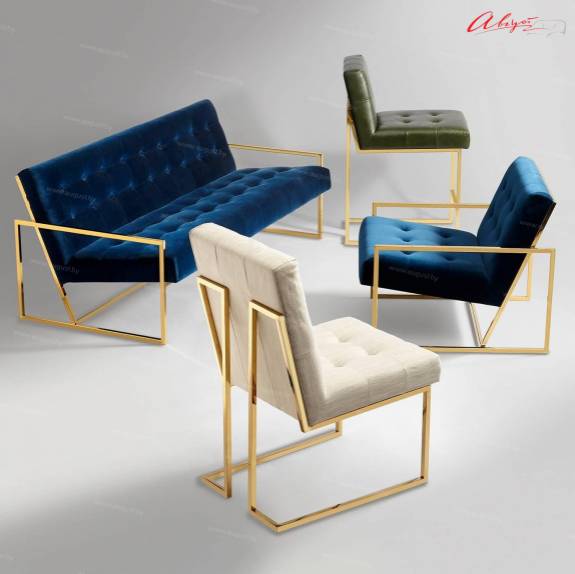 Дизайнерский обеденный стул в стиле GOLD LUXURY ACH-0003 "August Mark"
