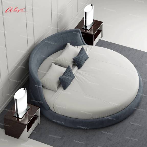 Дизайнерская мягкая круглая кровать ARL-0007 "August Malibu"